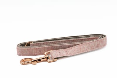 By Ollies Nylon hondenriem roze - 125x2 cm - hardware rosegoud - wandelen - hond
