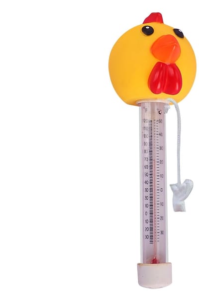 Drijvende zwembadthermometer, schattige drijvende temperatuurmeter, watertemperatuurmeter in kuikenvorm voor zwembaden, vijvers en spa's – gemakkelijk afleesbare thermometer voor zwembaden, whirlpools, aquaria en watertuinen.