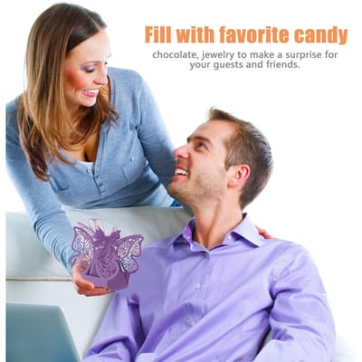 100 STUKS Bruiloftssouvenir Suiker Chocolade Doosjes Bruiloftsdecoratie voor Bruiloft Verjaardag Light purple