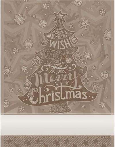 DMC Kerst theedoek met borduurrand - 60x80 cm