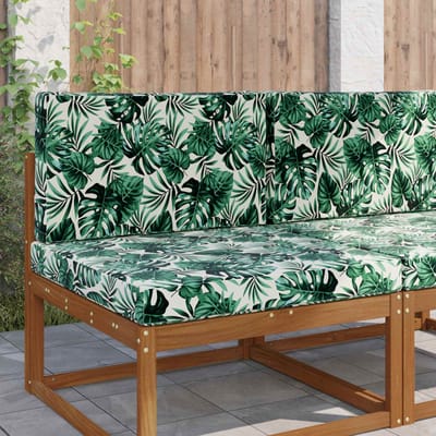 vidaXL - Buitenbankkussen - Polyester - Bladpatroon - 80 - x - 80 - cm - Bladpatroon