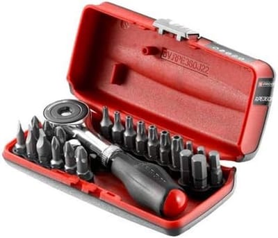 Draaibare Handgreep Ratel Set met 22 Bits en Bithouder