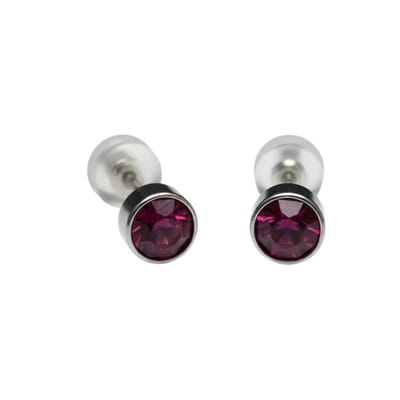 Aramat Jewels | Oorbellen | Oorstuds – Staal Kristal Paars Zilverkleur (5mm) | | | |5mm | Staal | Kinderen, Volwassenen | Verkleurd niet