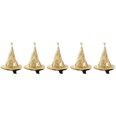 5pcs Mini Chapeaux de Sorcière Épingles à Cheveux Pinces à Cheveux Mignonnes Accessoires de Costume Cosplay pour Fête d'Halloween