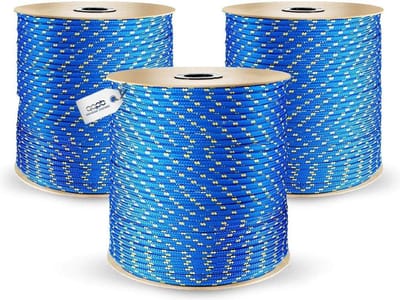 100 meter - 10 mm - blauw polypropyleen touw - grafietkoord marineblauw - koordheffen