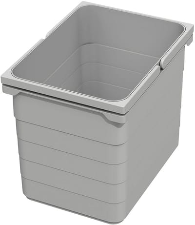 Afvalbak met 15 liter inhoud en afvalscheidingssysteem - Aluminium grijs