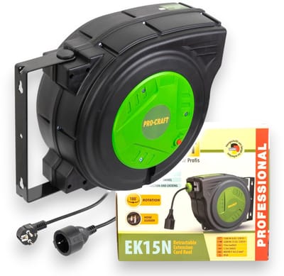 Procraft EK15N Zelfoprollende verlengkabel 15 m