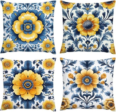 Kussenhoezen Boho Bloemen - Fluwelen Kussenslopen - Woonkamer Decoratie - Dubbelzijdig Patroon - 60 x 60 cm - Meerkleurig