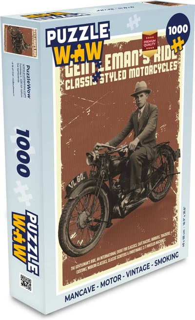 Puzzel Mancave - Motor - Vintage - Smoking - Legpuzzel - Puzzel 1000 stukjes volwassenen