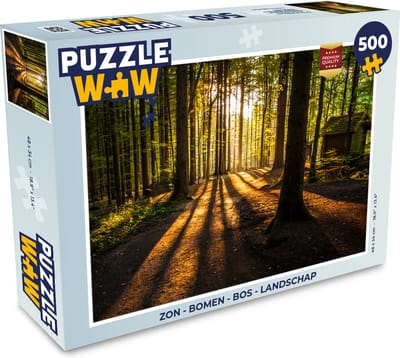 Puzzel Zon - Bomen - Bos - Landschap - Natuur - Legpuzzel - Puzzel 1000 stukjes volwassenen