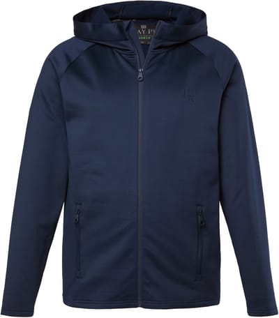 JAY-PI - Heren - sweatjack FLEXNAMIC® fitness softshell capuchon tot 7XL - Navy blauw - Maat L