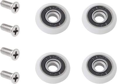 19mm Douchedeur Rollen - 4 Stuks Vervangingswielen voor Douchecabine, Glijdende Deuren en Onderhoudsaccessoires