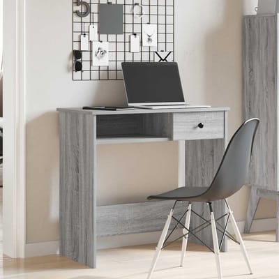 vidaXL - Bureau - 80x40x75 - cm - bewerkt - hout - grijs - sonoma - eikenkleurig