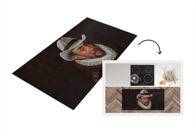 Keukenloper - Loper keuken - Willem van Oranje - Hoed - Schilderij - 120x60 cm - Keukenloper vinyl
