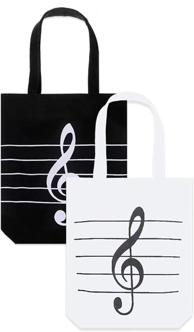 Herbruikbare Boodschappentassen – Perfecte Muzieknoot Canvas Tas, Zwarte Canvas Tas - Multifunctionele Muziektas, Schoudertas voor Dagelijks Gebruik