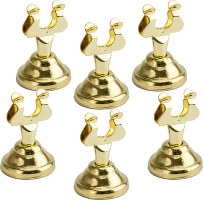 PartyDeco Naamkaart/plaatskaart houders Luxe - Bruiloft - 6x - goud - 4 cm