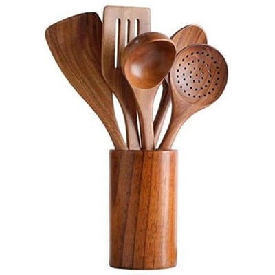 Thailand Teak Natuurlijk Hout Tafelgerei Lepel Pollepel Turner Lange Rijstvergiet Soep Schuimspaan Kooklepels Schep Keuken Kookgereedschap brown