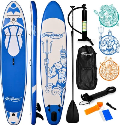 Physionics SUP Board - Stand Up Paddle - Complete Set - 305 cm - Blauw