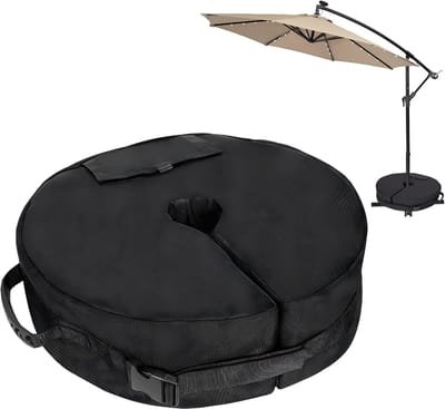 JCP® Parasolvoet - Parasolvoet Vulbaar - Parasolvoet Verrijdbaar - Zwart - 47cm x 1cm x 16cm