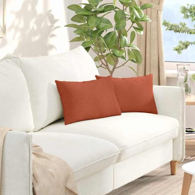 vidaXL - Zitkussens - 2 - pcs - Rood - Oranje - 50 - x - 30 - cm - Corduroy - stof