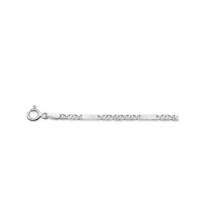 YO&NO -  Armband  - Zilver - Valkenoog - 2,3mm 18cm -Sieraden vrouw - Heren - Gerhodineerd - Zilver 925