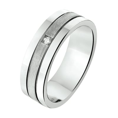 Gerhodineerd Zilver Ring A309 - 6 Mm 0.02Ct H Si 1315587