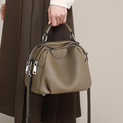 Nieuwe Herfst en Winter Crossbody Tas Echt Leer Dames Tas Grote Capaciteit Koeienhuid Leer Moeder Tas gray