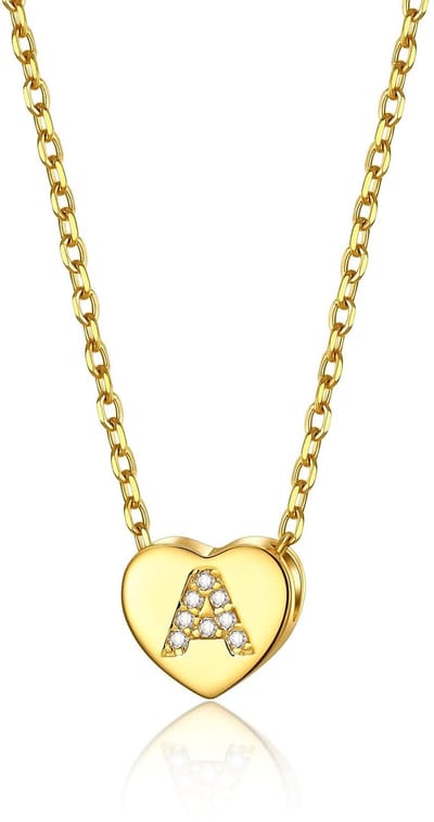Dailygoods- Hartketting dames - Gouden ketting - Koper hanger - Roestvrij staal - 41 cm lengte - Perfect voor cadeau - Halsketting