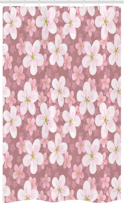 ABAKUHAUS Douchegordijn Karikatuur 120x180 cm – Polyester, waterafstotend, roze-wit-groen