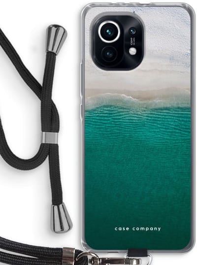 Case Company® - Hoesje met koord geschikt voor Xiaomi Mi 11 hoesje met Koord - Stranded - Telefoonhoesje met Zwart Koord - Bescherming aan alle Kanten en Over de Schermrand