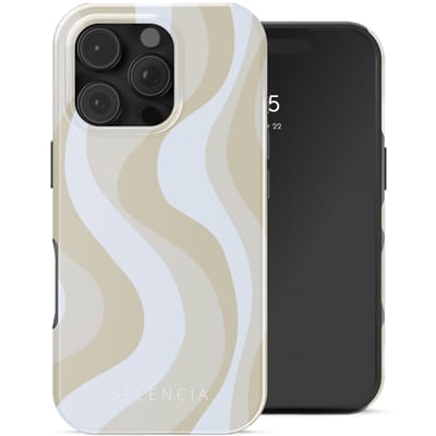 Selencia Hoesje - Geschikt voor Apple iPhone 16 Pro - Backcover geschikt voor MagSafe - Desert Waves Beige