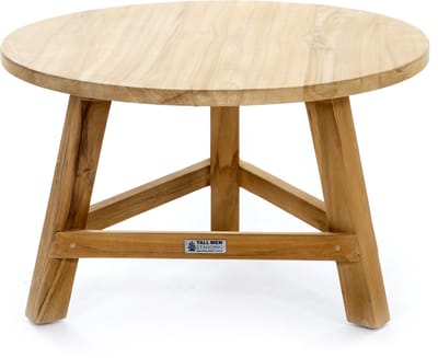 Bijzettafel "Dian" - Salontafel - Teakhout - Stijlvol Rond Design - ø 60 cm – H 45 cm - Uniek Design – Tall Men Standing
