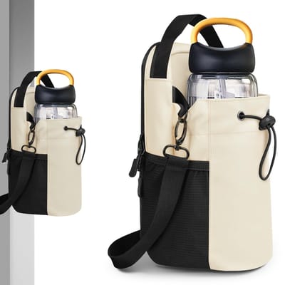 Dailygoods - Magnetische sporttas, waterfleshouder met verstelbare schouderriem, magnetische fitnesstas voor 1,5 liter waterflessen, accessoires voor fitnessstudio, voor dames en heren