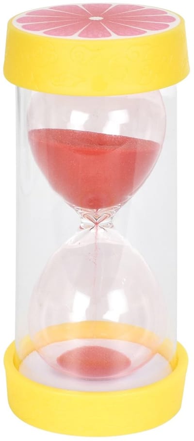 Dailygoods- Zandloper 10 Minuten - Tijdmeter - Decoratieve Zandloper - Voor Kinderen - Tandenpoetsen - Robuust Glas met PVC Beschermhoes