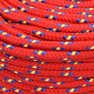Boottouw Gevlochten Lijn - Aanmeerlijn Tuintouw - Veilig Vastmaken - Weerbestendig Materiaal - 8 mm 250 m - Rood