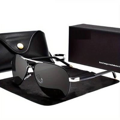 Bovista Polarizerende Zonnebril Voor Heren - Piloten Zonnenbrillen - Zonnenbril - Sun Glasses - Sunglasses - Techno Bril - Rave & Festival - Premium Quality - Zwart