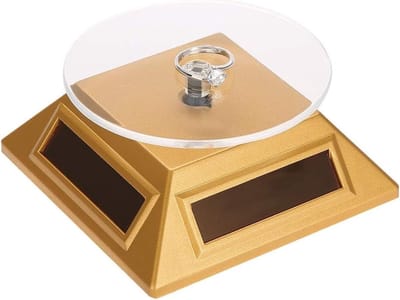 Draaiplateau voor Sieraden, Solar Powered Rotating Stand, 360° Turntable voor Horloges en Telefoons, Perfect voor Tentoonstellingen en Organisatie