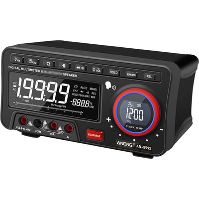 ANENG 2-in-1 BT-luidspreker AC/DC Bank Multimeter 19999 Counts True-RMS Spraakuitzending Multimeter With Battery & Combination Lines