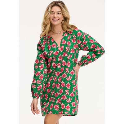 Shiwi Rhodes Dress Beach Blossom Tropic Green Blossom Maat: S | Mini Jurken Outlet | Dames | Groen