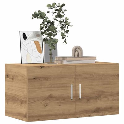 vidaXL - Wandkast - 80x39x40 - cm - bewerkt - hout - artisanaal - eikenkleurig