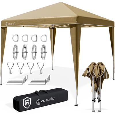 Casaria Partytent Capri - Uv 50+ Inklapbaar Waterafstotend 3x3m - Beige