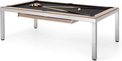 FAS Cube Pooltafel - Eettafel - 7Ft op leisteen - inclusief accessoires - Showroommodel - Speelklaar geleverd - 3 delige afdekbladen - bureau -design pooltafel - professionele pooltafel-werken-eten-spelen-3 jaar garantie-gemaakt in Italie