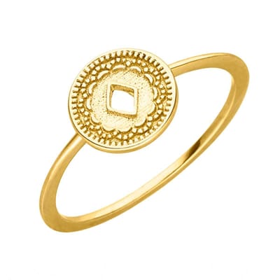 Victorious Dames Ring Goud – Rond met Ruit – Maat 52 (16.5mm)
