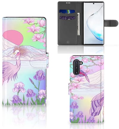 Boekhoesje voor Samsung Galaxy Note 10 Telefoonhoesje met Pasjes Bird