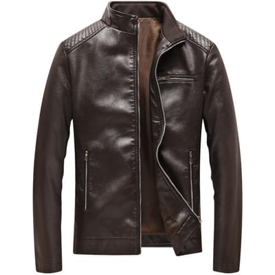 Nouvelle veste pour hommes, veste en cuir décontractée, vêtements de locomotive pour hommes, veste tendance, version coréenne, veste en cuir PU à col montant 5XL black