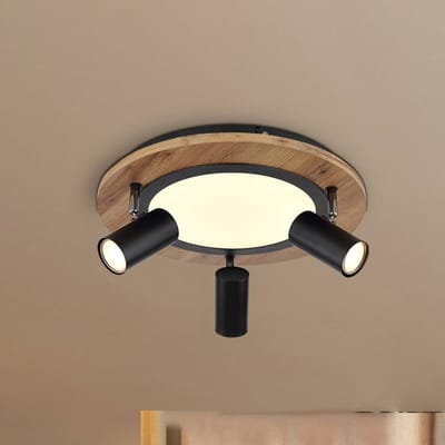 Globo - plafonniere - Kassu - naturel zwart - metaal - Ø 40cm - LED - 67307D