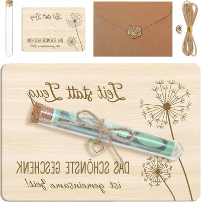 Houten Geld Cadeaubox met Proefbuisjes en Enveloppen voor Bevestiging, Verjaardag en Huwelijkswensen