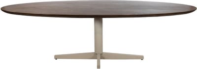 Eettafel Scorpio ovaal Beige poot Mangohout 190x90 cm - walnoot