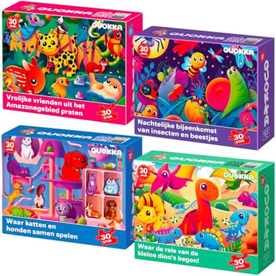 Educatieve 30-Delige Puzzel Voor Kinderen Van 3-4 Jaar - Leuke Puzzelspellen Met Huisdieren