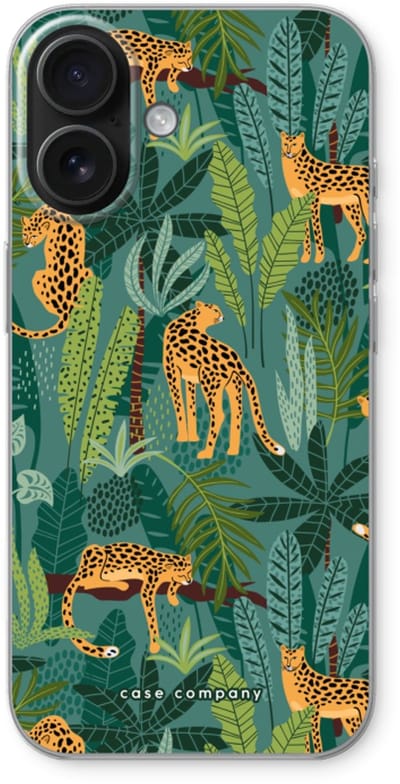 Case Company® - Hoesje geschikt voor iPhone 16 hoesje - Luipaard 2 - Soft Cover Telefoonhoesje - Bescherming aan alle Kanten en Schermrand